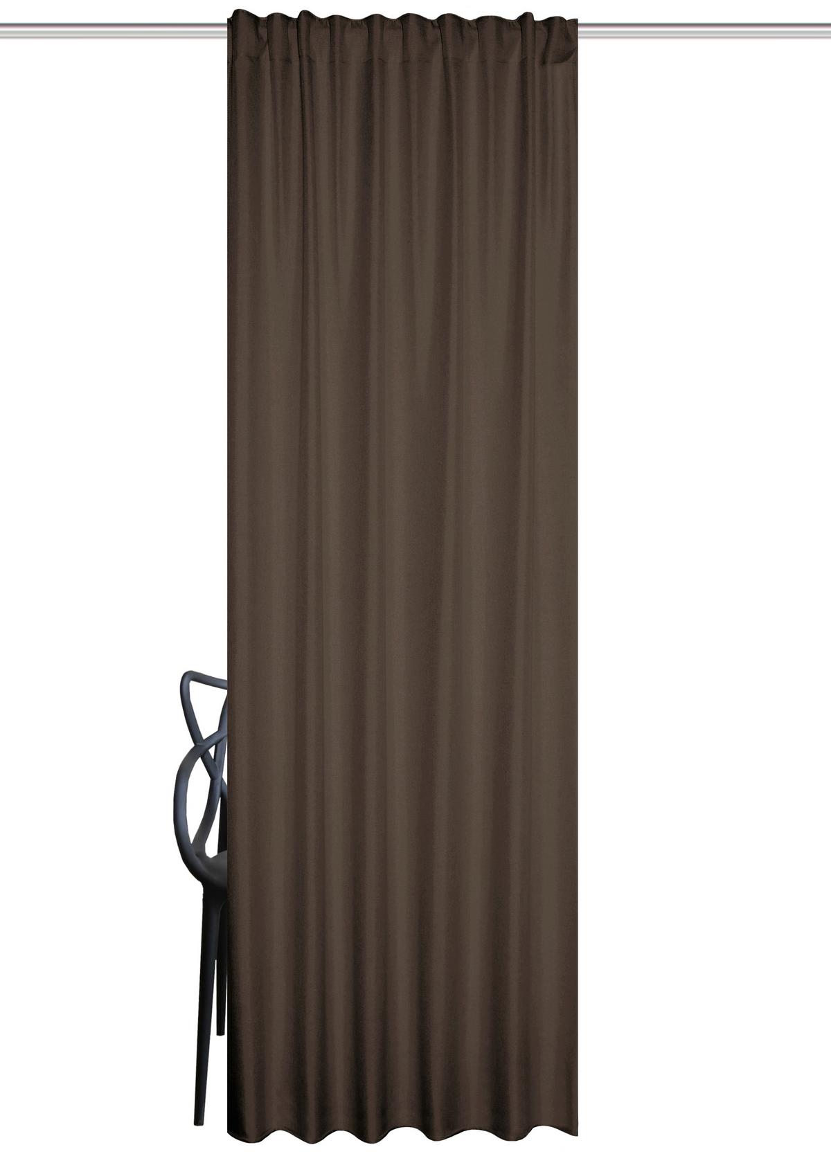 ZASŁONA TERMICZNA ESKAMIO - brązowy, Basics, tkanina (135/245cm) - HOMEBasics