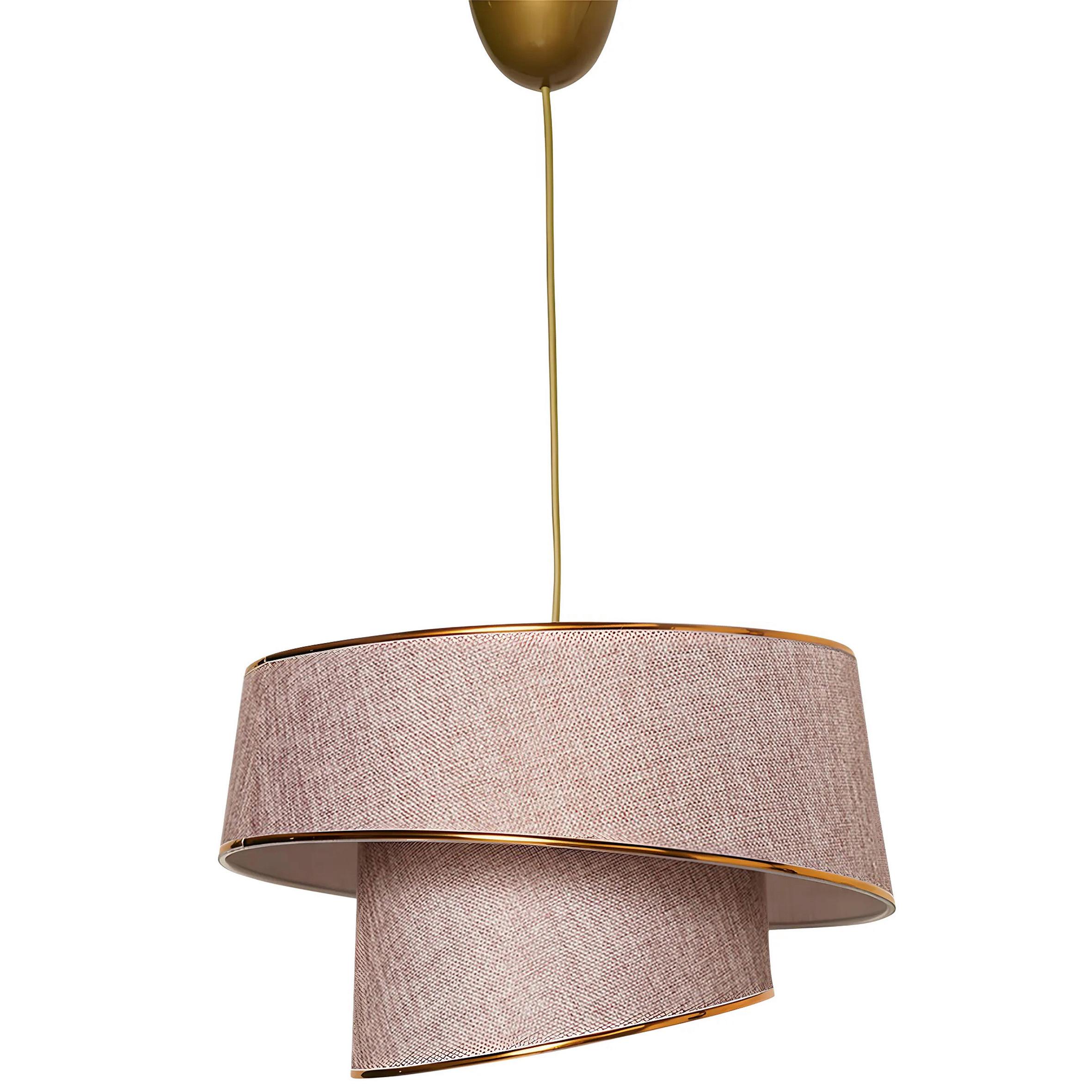 LAMPA WISZĄCA BARETTE - GOLD - beżowy/kolor złoty, Design, tworzywo sztuczne/metal (32/70cm) - P & B