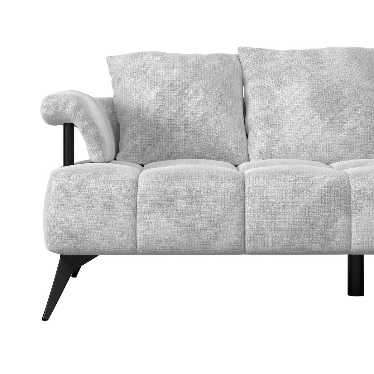 Kutna Garnitura Vanessa New - svijetlo siva/crna, Moderno, tekstil/metal (297/200cm) - Modern Living