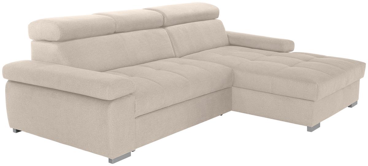 Kutna Garnitura Perry - srebrne boje/bež, Design, tekstil/drvo (292/183cm) - Modern Living