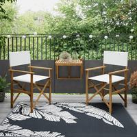 Balkonset Stella Weiß Akazie/Outdoorstoff - Weiß/Akaziefarben, MODERN, Holz/Textil (54/90/50cm) - Bessagi Garden