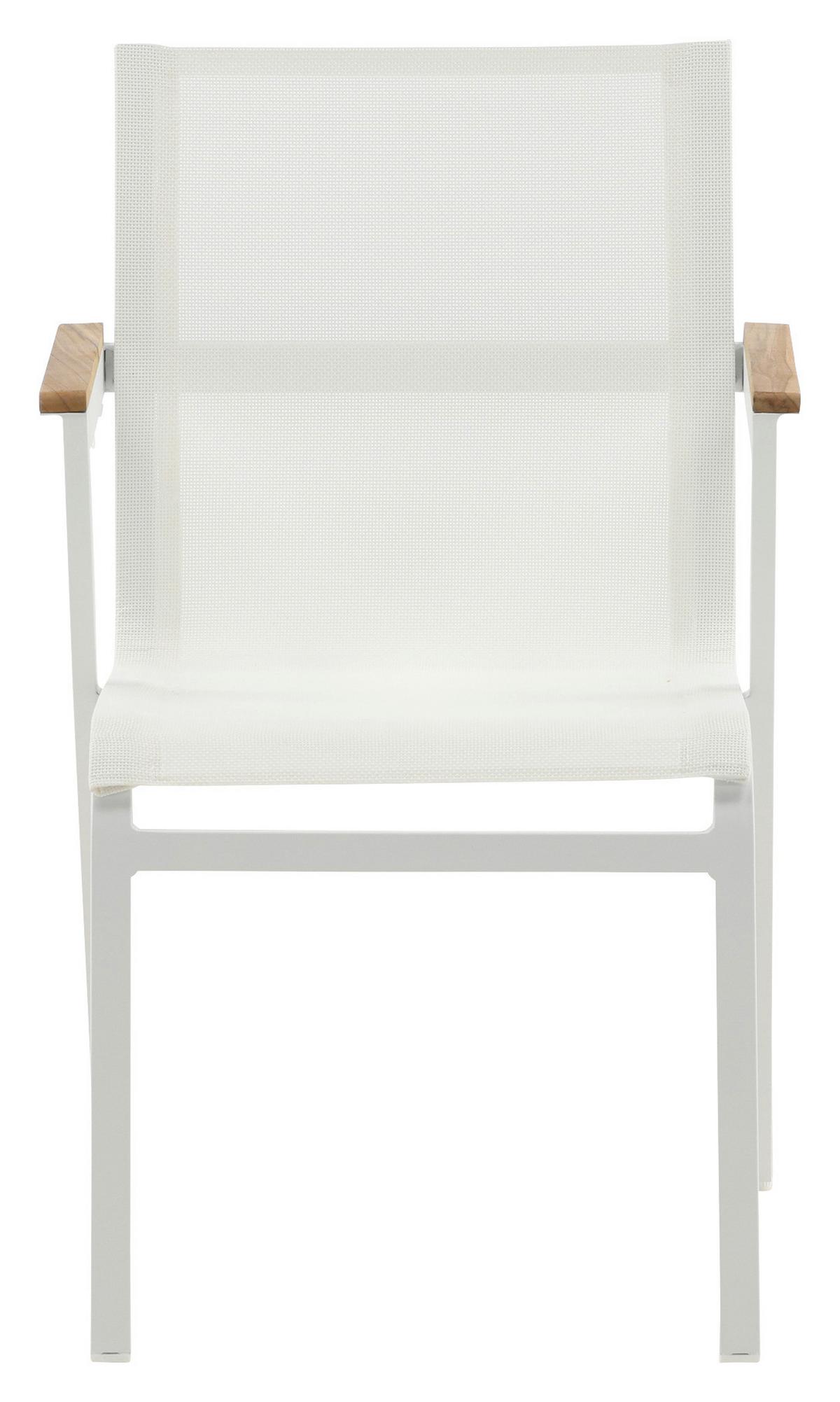 Stapelsessel-Set Mexico 2er Set ca. 57x87 cm Alu Weiß - Weiß, KONVENTIONELL, Holz/Metall (57/87/61cm) - Gardenson
