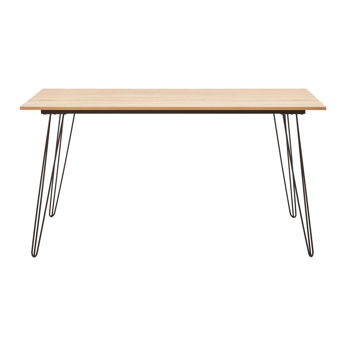 BIURKO JULIAN - kolor dębowy/czarny, Modern, materiał drewnopochodny/metal (150/70/75cm) - Bessagi Home