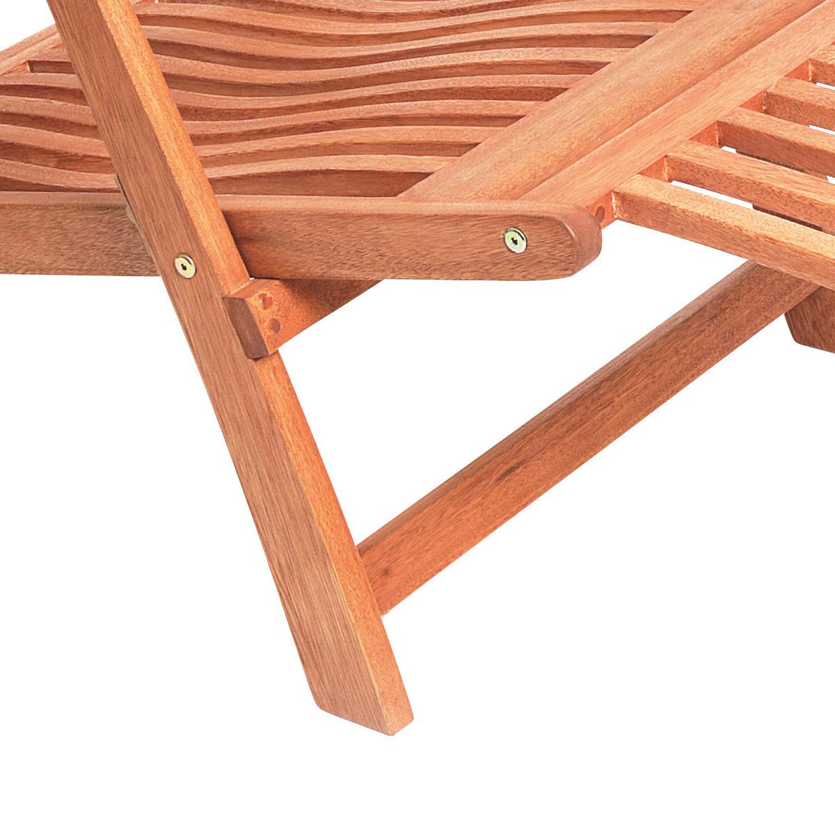 Garten-Relaxliege Deckchair aus Eukalyptus Natur - Naturfarben, KONVENTIONELL, Holz (58/92/144cm) - Gardenson