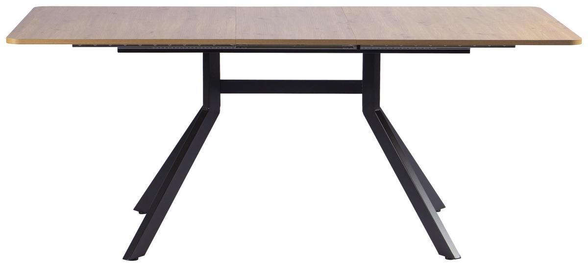 Raztegljiva Miza Jax, Barva Hrasta, Črna, 150-190x90 - črna/hrast artisan, Moderno, kovina/leseni material (150-190/90/76cm) - Livetastic