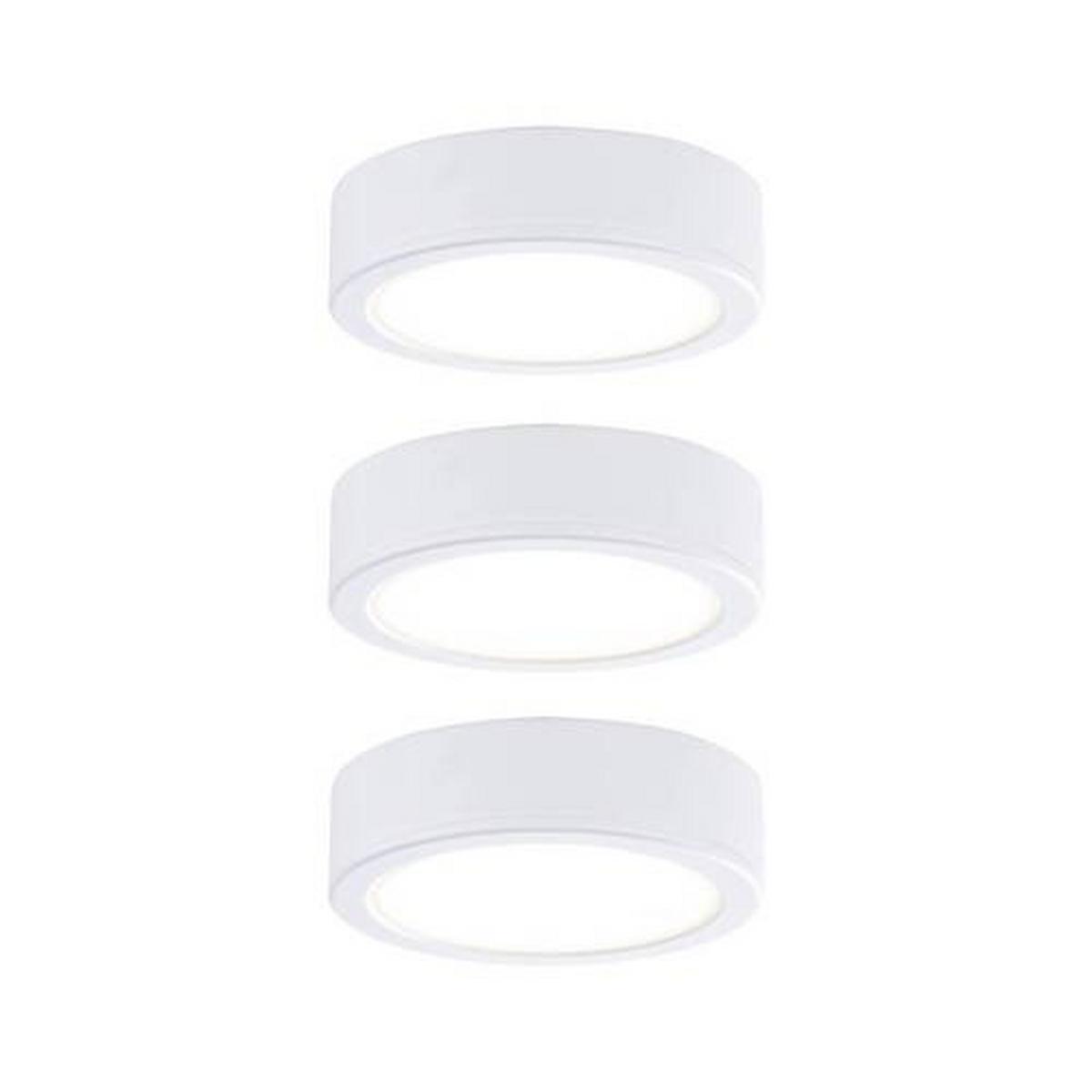Unterbauleuchte 3-er Set Weiß max. 3x3 Watt - Weiß, Basics, Kunststoff (6,5/6,5/1,7cm) - Paulmann