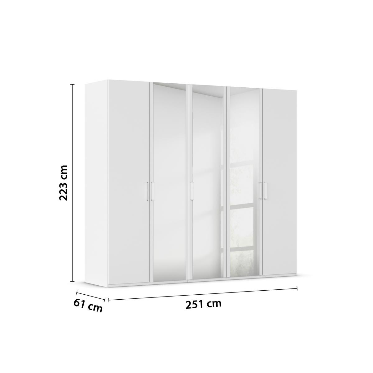 Omara S Klasičnimi Vrati Evelyn, Bela - bela, Design, umetna masa/steklo (251/223/60cm) - Novel