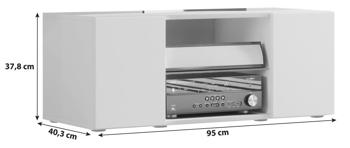 Tv-element Lowina 95, Bela - črna/bela, Konvencionalno, umetna masa/steklo (95/40/36cm) - MID.YOU