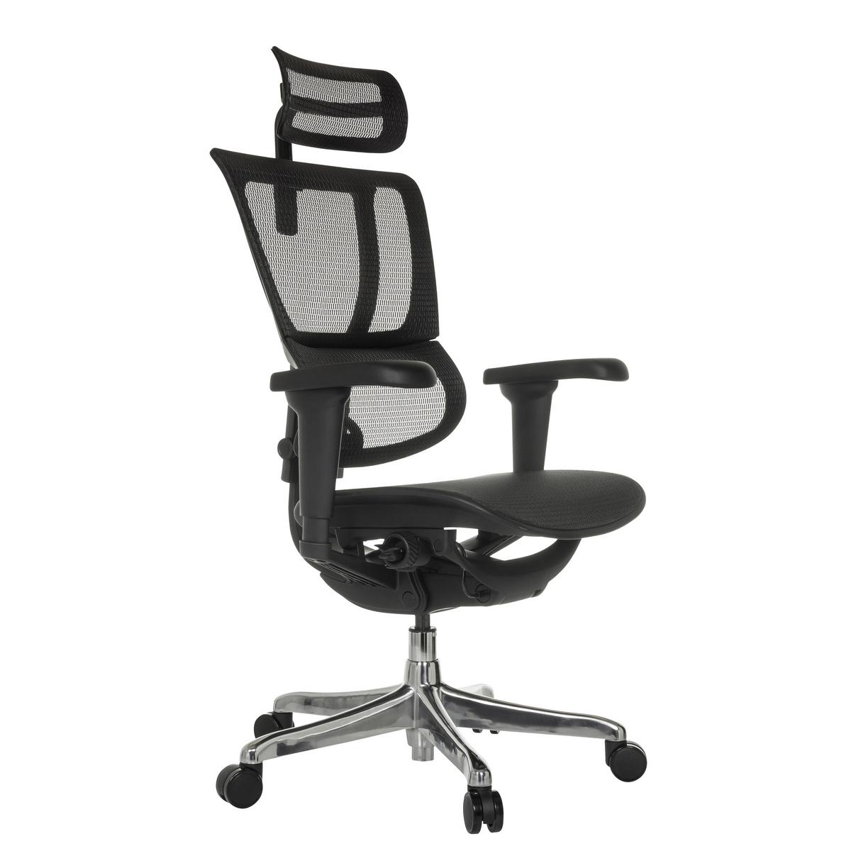 Drehstuhl Ergohuman Slim Ultra Gen 2 Schwarz - Silberfarben/Schwarz, MODERN, Kunststoff/Textil (71/135/75cm) - MID.YOU