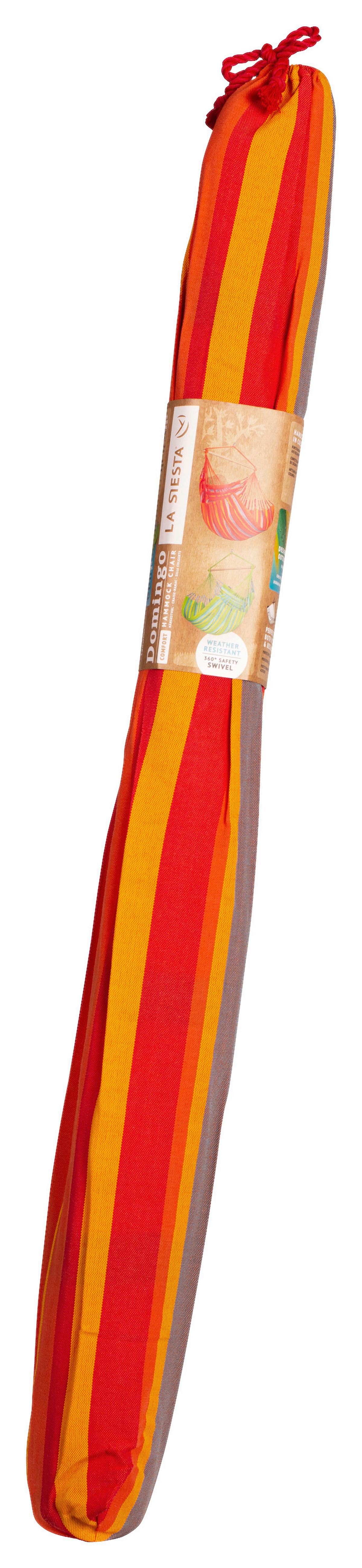 Hängesessel Comfort Hammock Echtholz Gelb/Orange/Rot/Grau - Gelb/Rot, LIFESTYLE, Holz/Textil (110/160/180cm) - La Siesta