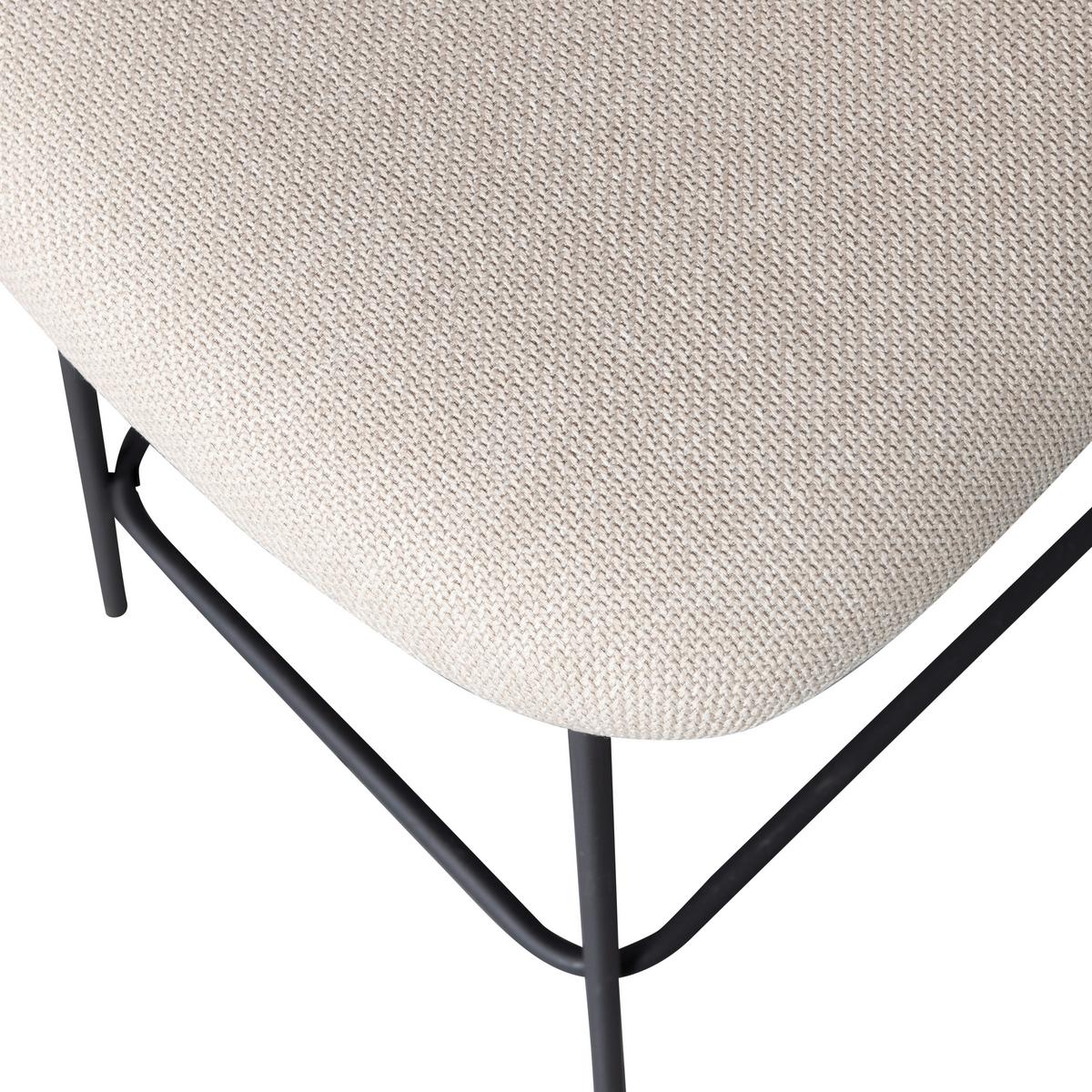Barhocker-Set Kjeld 2er-Set Naturfarben - Schwarz/Naturfarben, MODERN, Textil/Metall (46/93/52cm) - Livetastic