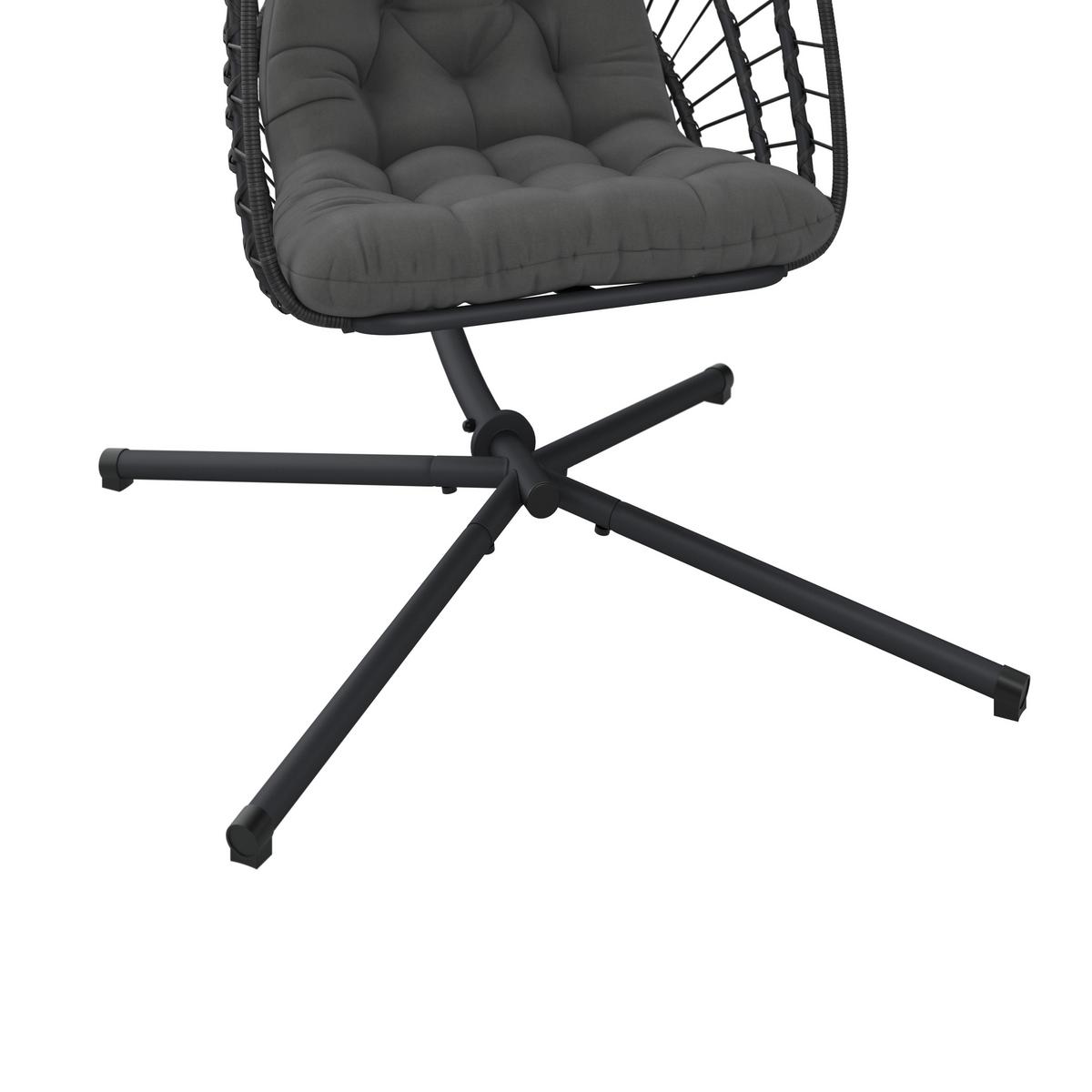 FOTEL WISZĄCY MILANO - szary, Modern, metal/tkanina (126/195/104cm) - Ambia Garden