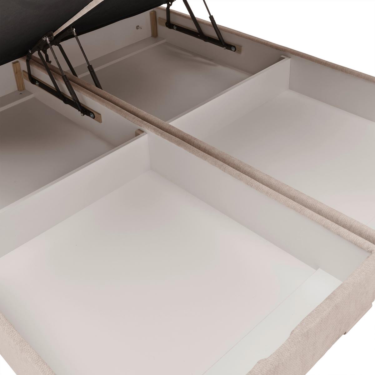 Boxspringbett London Creme ca. 160x200cm - Chromfarben/Creme, MODERN, Holz/Holzwerkstoff (160/200cm) - Premium Living