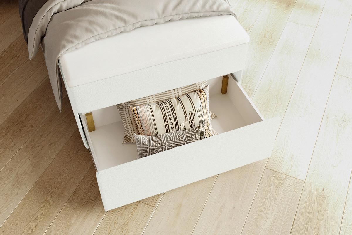 Boxbett Odin Creme ca. 120x200cm - Creme/Schwarz, KONVENTIONELL, Kunststoff/Textil (120/200cm) - Based