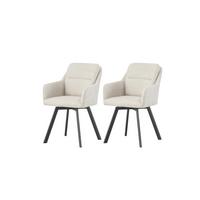 STUHL-SET SOPHIE - Anthrazit/Creme, Modern, Textil (53/87/62cm) - MID.YOU