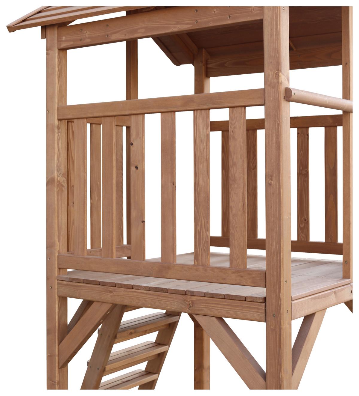 SPIELTURM A025.120.90 - Braun/Weiß, KONVENTIONELL, Holz/Kunststoff (111,2/241,9/349cm) - Ambia Garden