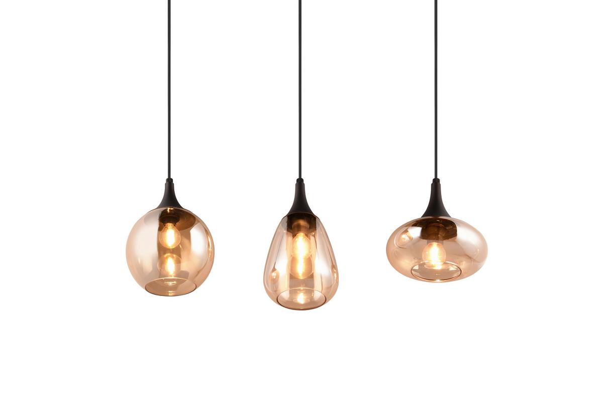 LAMPA ZWIESZANA 317000313 LUMINA - kolor bursztynowy/czarny, Design, metal/szkło (68,8/19,5/150cm) - Trio Leuchten