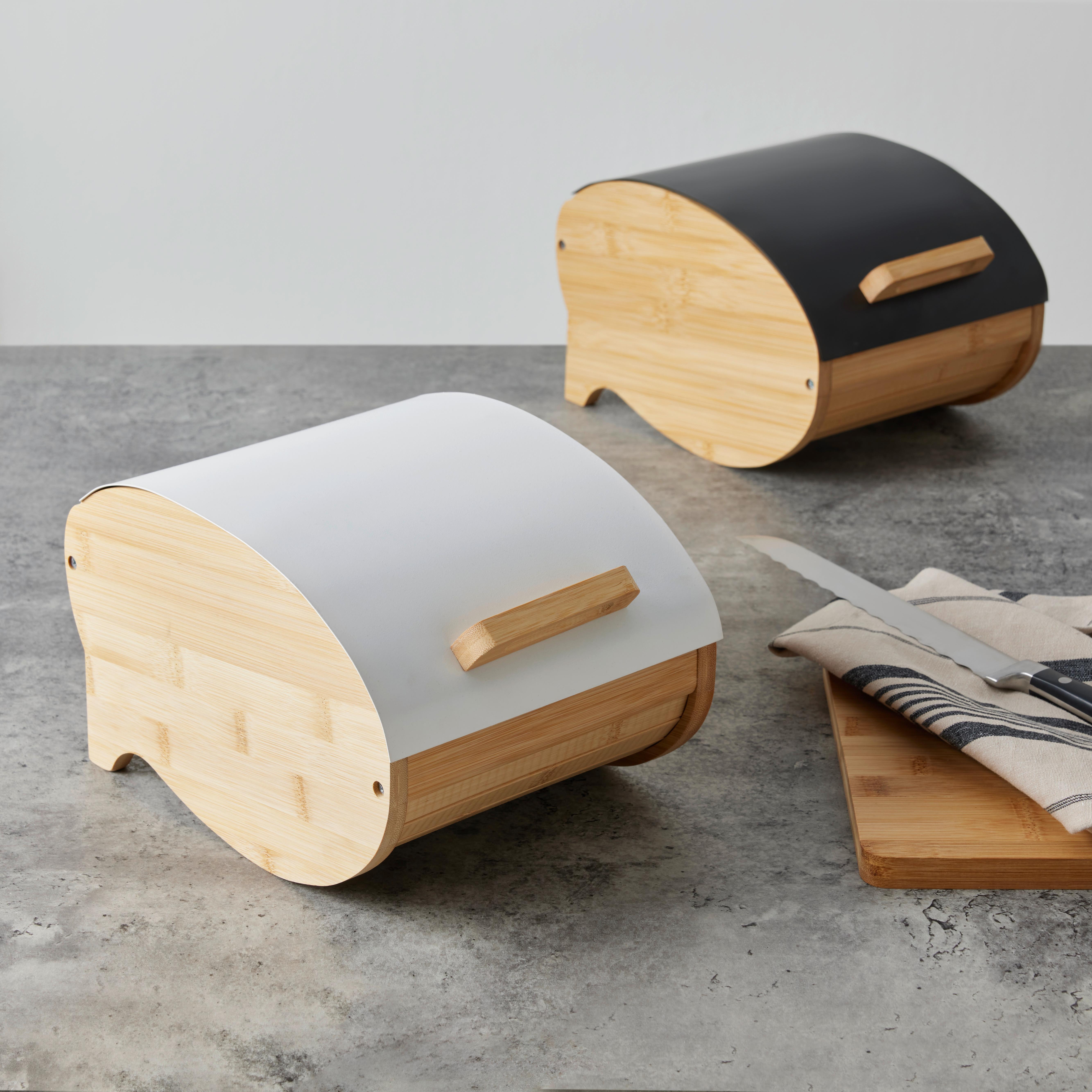 Brotbox Svea - S Naturfarben/Weiß - Naturfarben/Weiß, MODERN, Holz/Metall (25/20/15,5cm) - Mömax