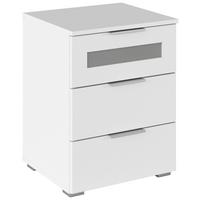 Nachtkästchen Mars 3L-GR Klar/Weiß - Klar/Alufarben, KONVENTIONELL, Glas/Holzwerkstoff (47/62/42cm) - Mömax