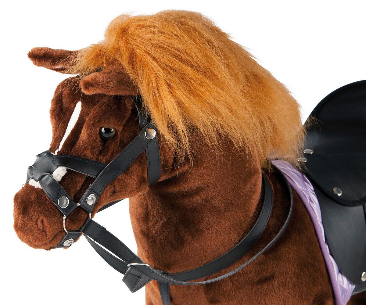 KONIK NA BIEGUNACH 58038 - brązowy, Trend, tkanina (81cm)