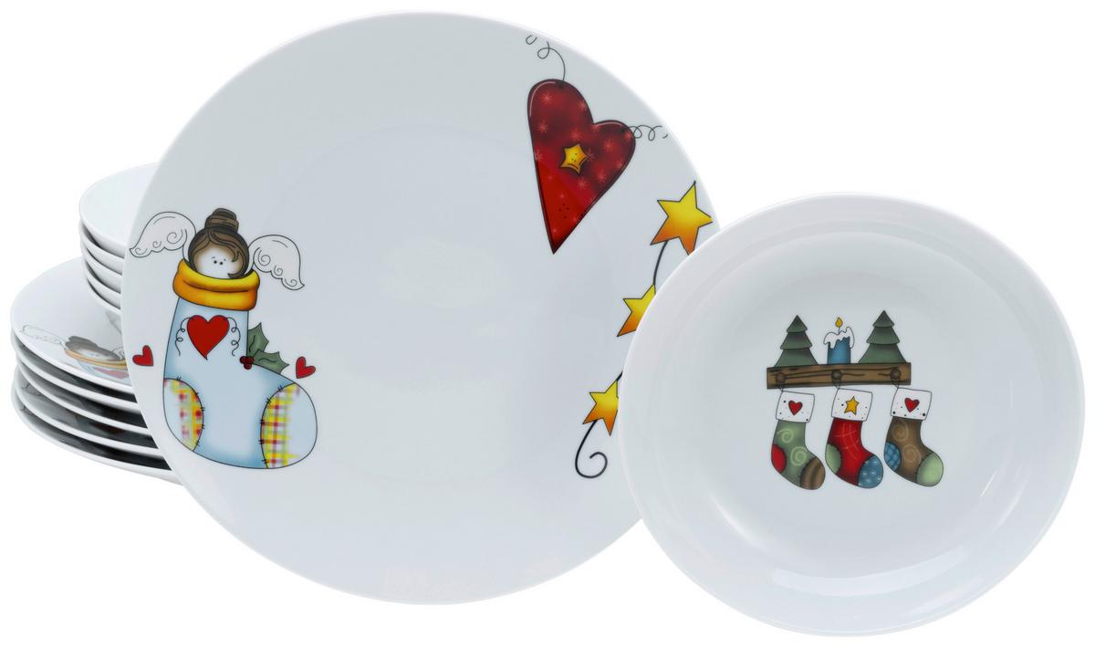 Jedilni Servis Luna Christmas, 12-Delni - Basics, keramika - Creatable