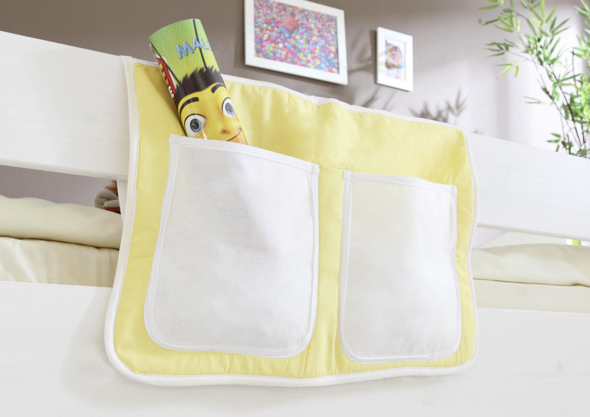 Betttasche "Stofftasche", gelb/weiß - Gelb/Weiß, KONVENTIONELL, Textil (56/32/2cm) - MID.YOU
