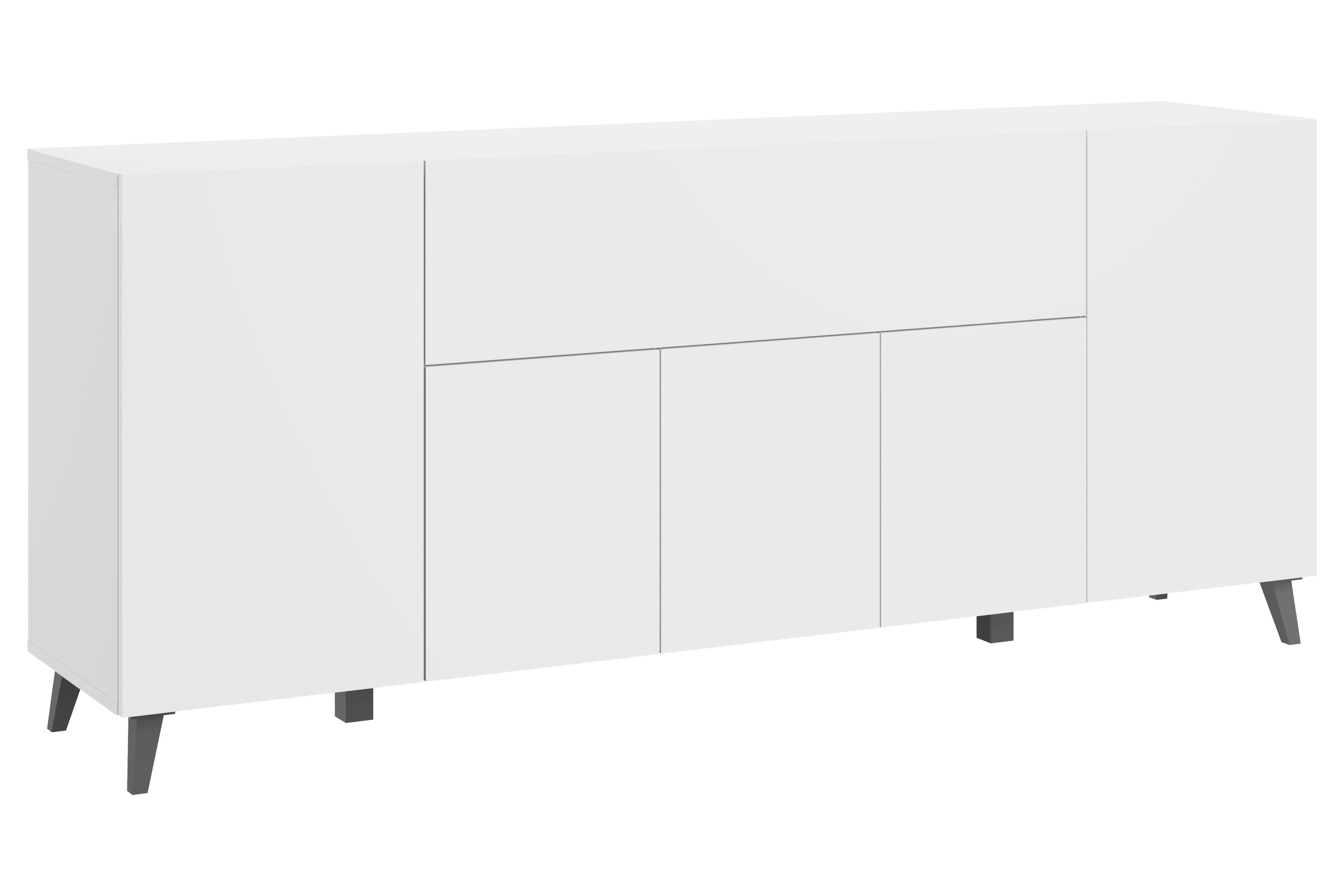 Sideboard Sideboard Phuket 180 - Weiss/Schwarz, Design, Holzwerkstoff/Kunststoff (180/76/37,5cm) - P & B