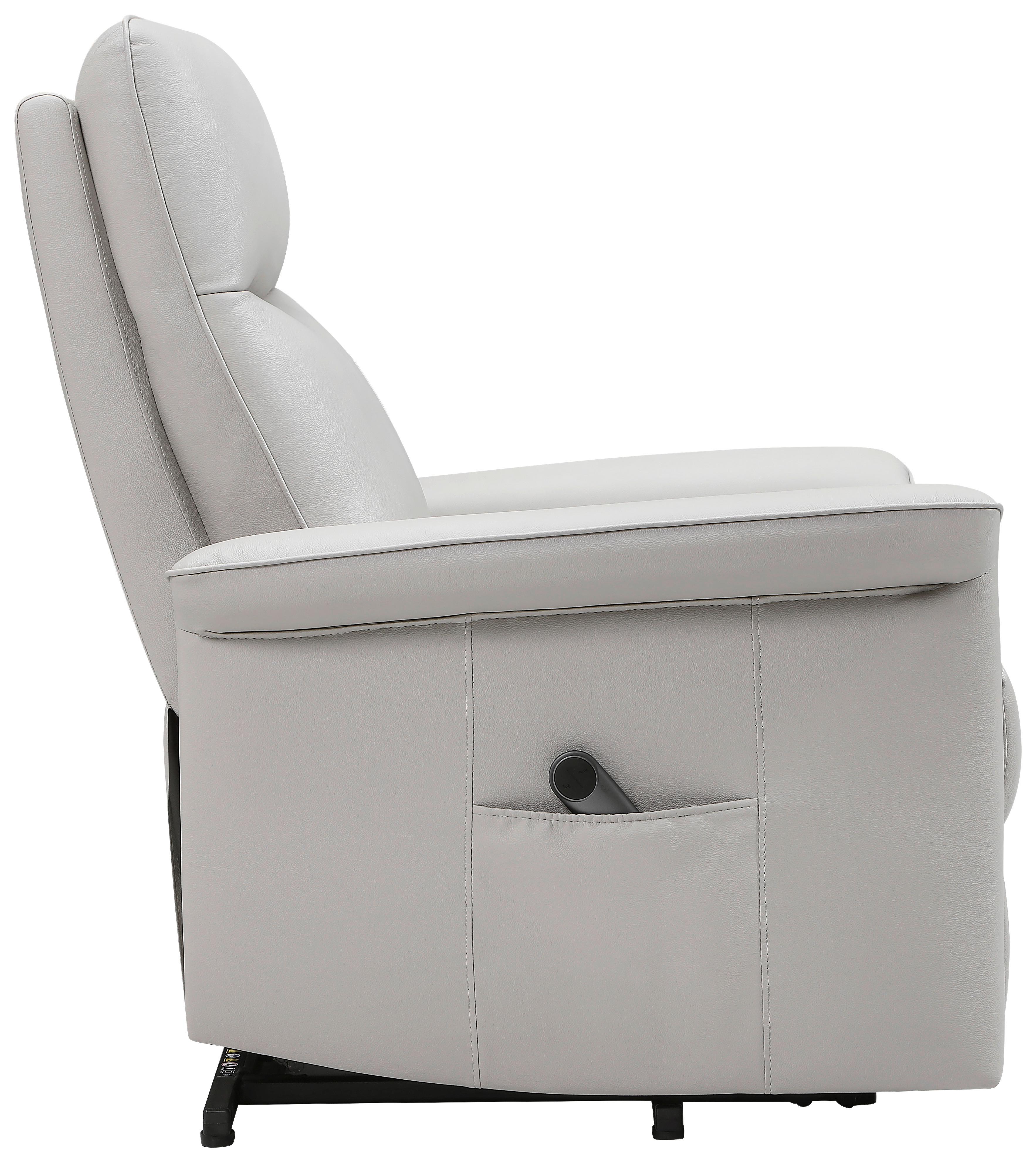 RELAXFÅTÖLJ CARLO - beige/svart, Klassisk, metall/läder (77/103/84cm) - Mömax