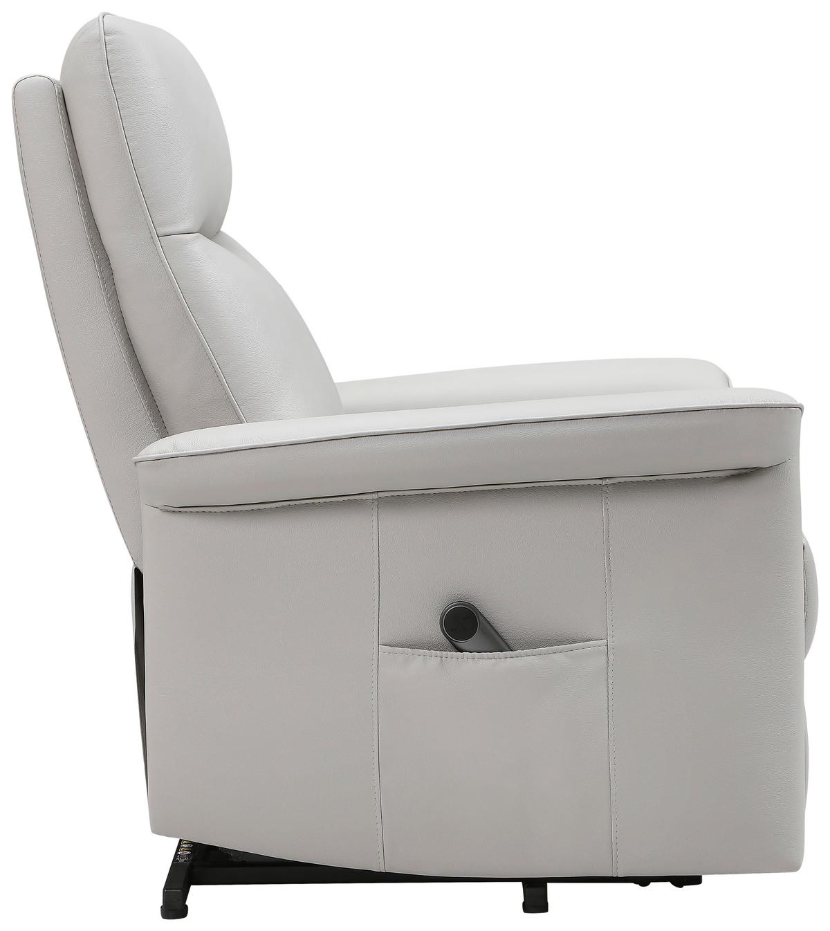 Relaxsessel Carlo Beige - Beige/Schwarz, KONVENTIONELL, Leder/Holz (77/103/84cm) - Mömax