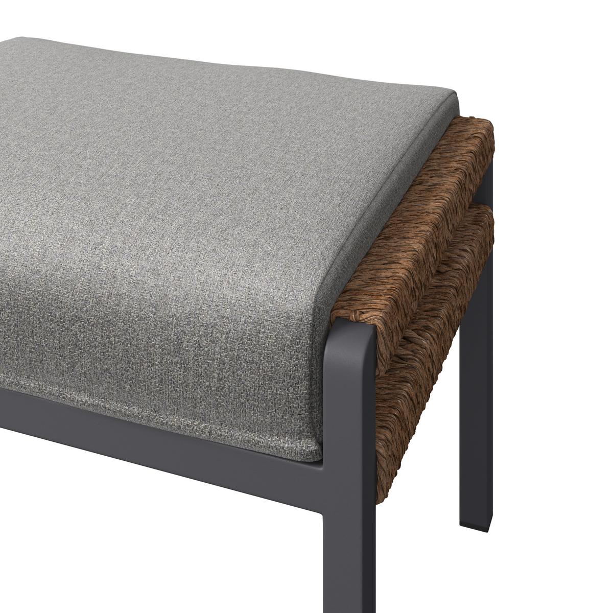 Loungegarnitur Casa Blanca Anthrazit/Naturfarben/Hellgrau - Anthrazit/Hellgrau, MODERN, Glas/Kunststoff