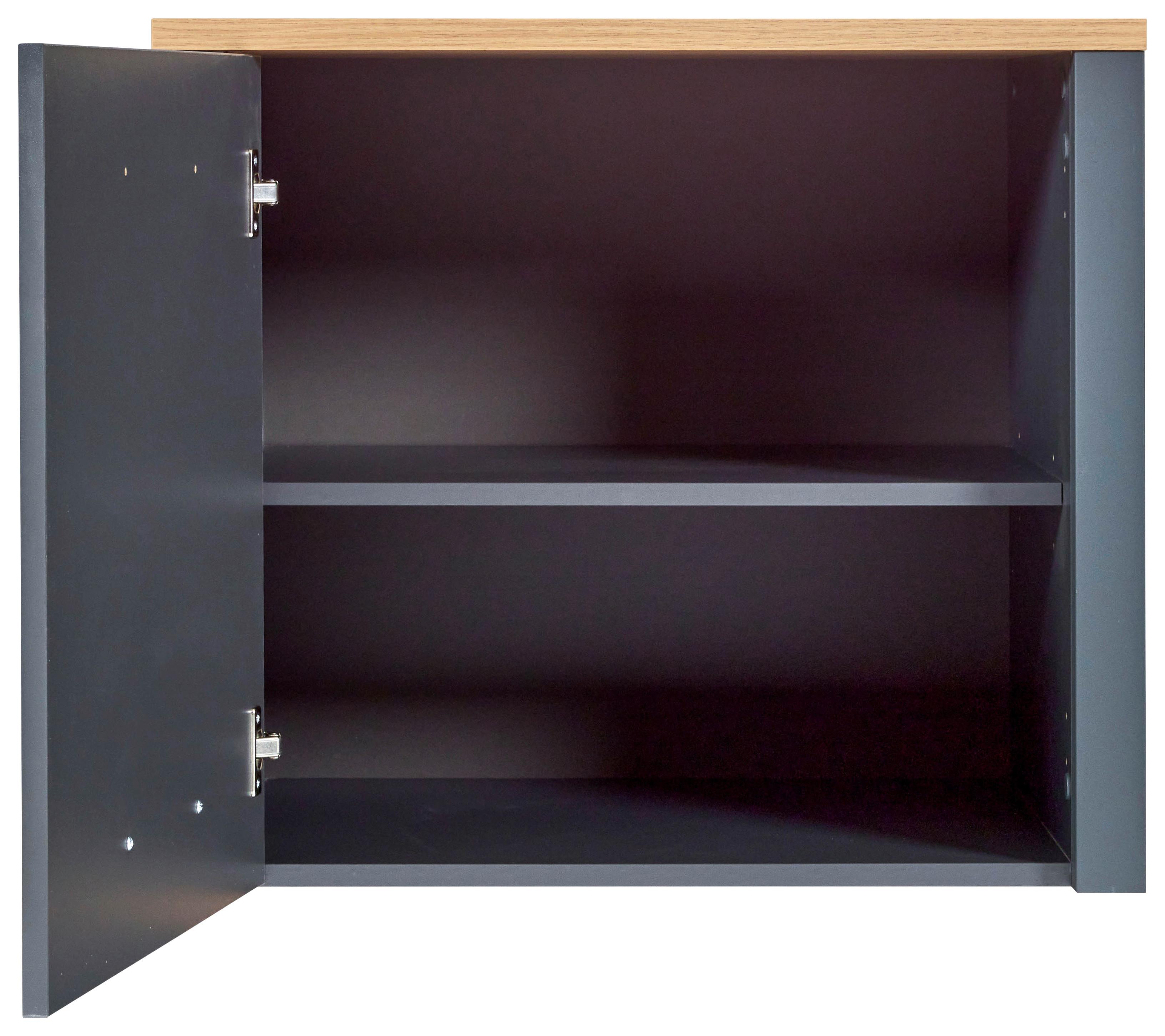 Aufsatzschrank Venet, Anthrazit/Artisan Eiche - Anthrazit/Schwarz, MODERN, Holzwerkstoff/Metall (70/60,5/60cm) - Mömax