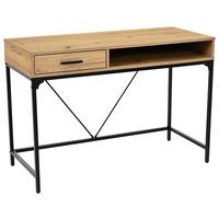 Masă de scris ERICH 2 - stejar Artisan/negru, Modern, metal/material pe bază de lemn (110/75/46cm) - Modern Living