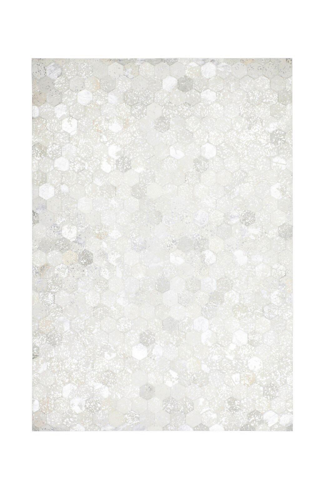 Flachwebeteppich Spark 210 Grau / Silber - Silberfarben/Grau, Basics, Leder (120/170cm) - Kayoom