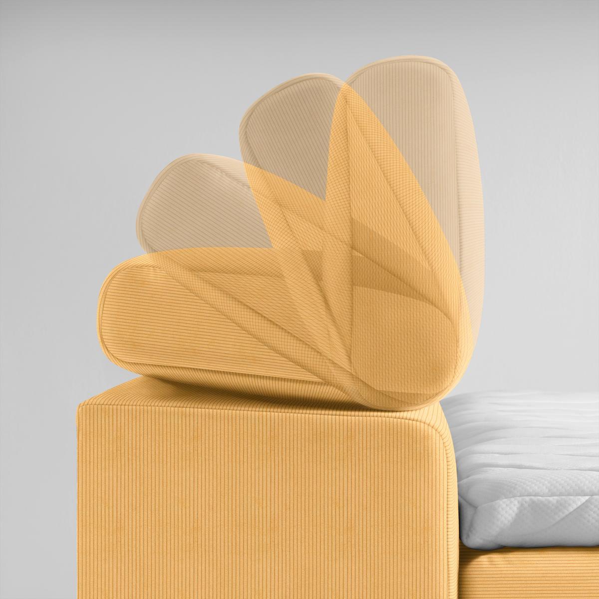 Boxspringbett Sevilla Senfgelb ca. 180x200cm - Senfgelb/Schwarz, KONVENTIONELL, Holz/Kunststoff (180/200cm) - Premium Living