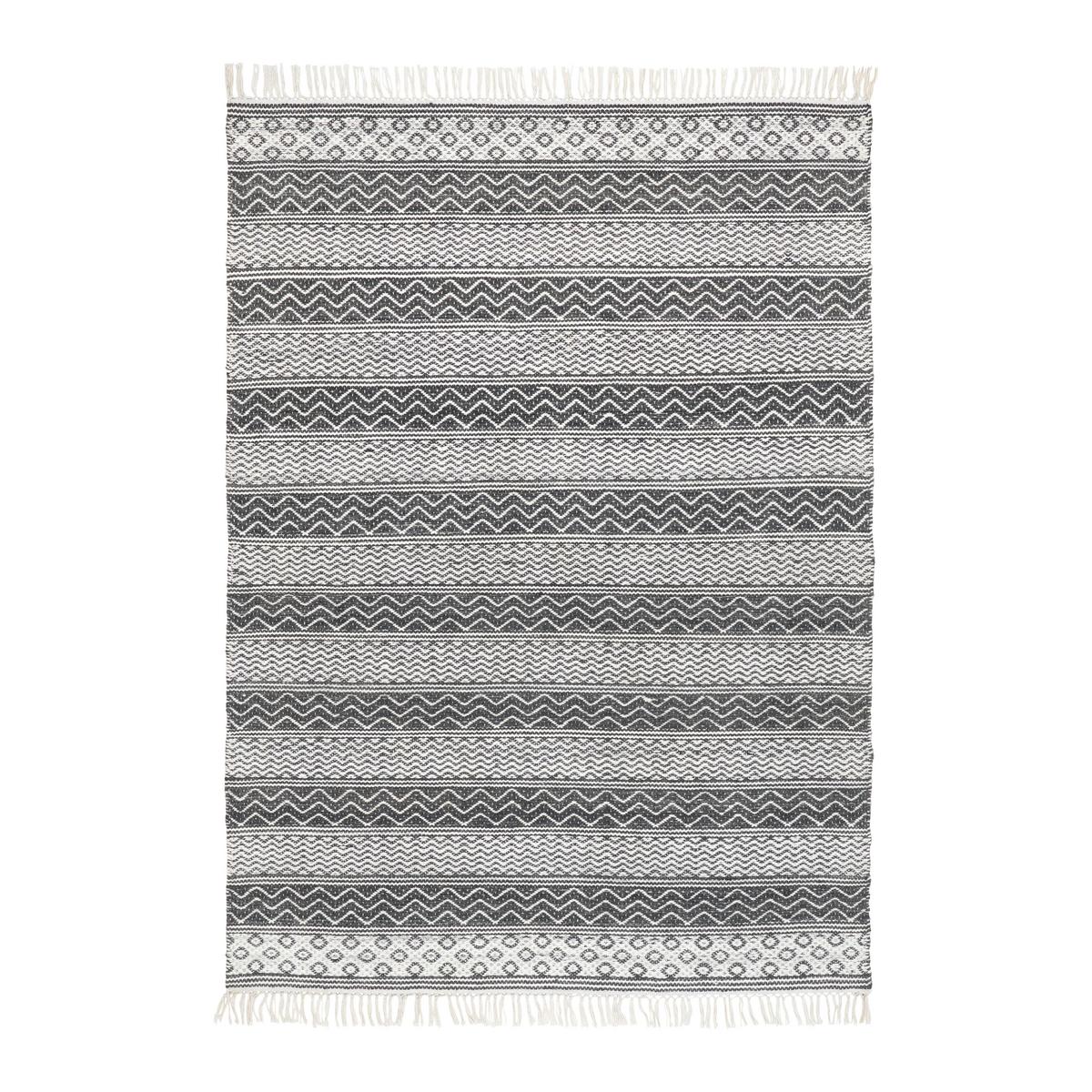Ročno Tkana Preproga Ossi - črna/bela, Moderno, tekstil (120/170cm) - Modern Living