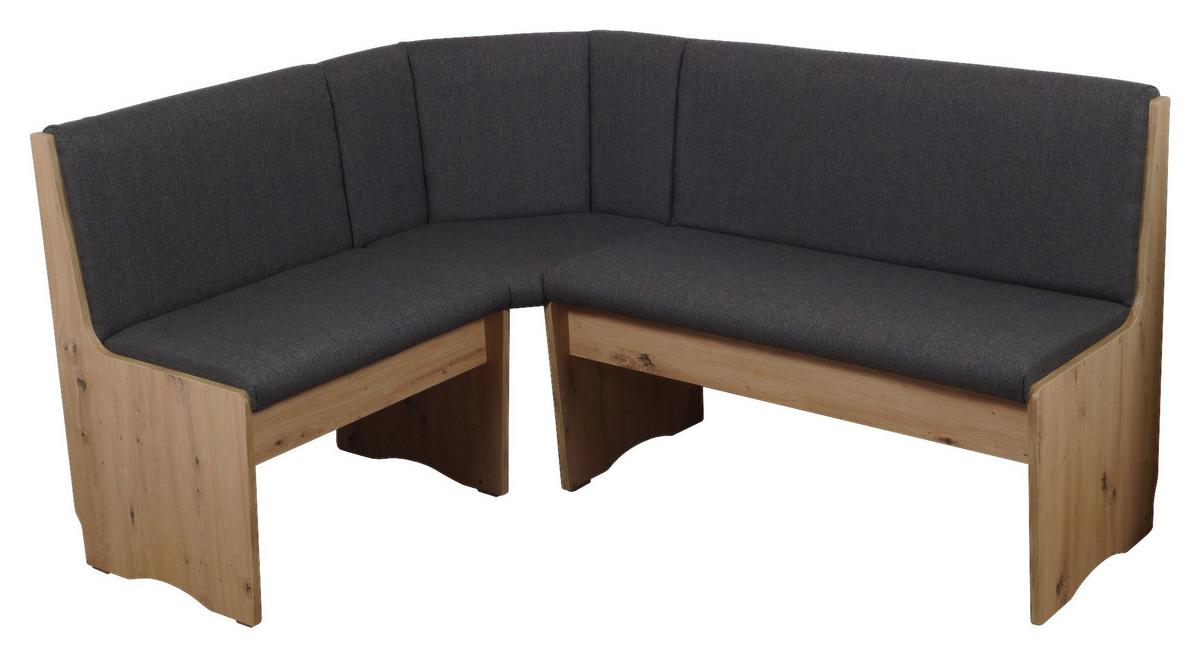 Eckbankgruppe Duisburg 4-tlg. Eiche Artisan/Grau - Dunkelgrau/Eiche Artisan, KONVENTIONELL, Holz/Holzwerkstoff (125/165cm) - P & B