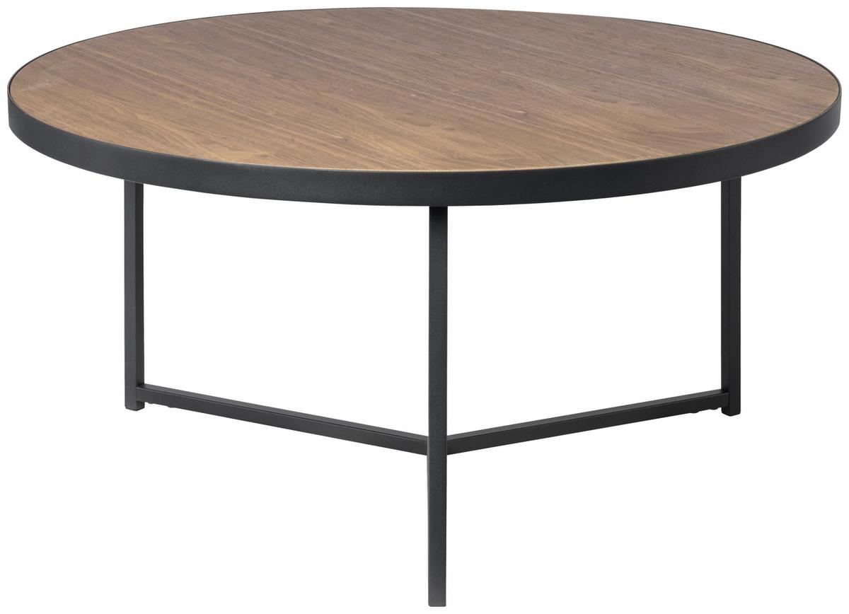 STOLIK KAWOWY PETER - czarny/kolor orzecha włoskiego, Design, materiał drewnopochodny/metal (80/80/40cm) - MID.YOU