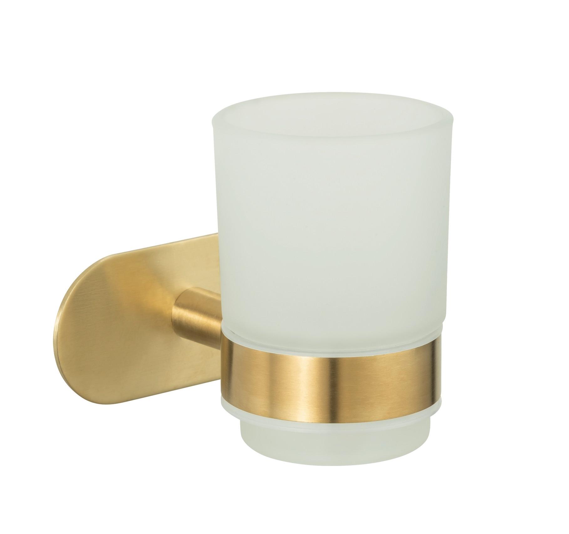 Zahnbürstenhalter in Goldfarben - Goldfarben, Lifestyle, Glas/Metall (10/9,5/10cm) - Mömax