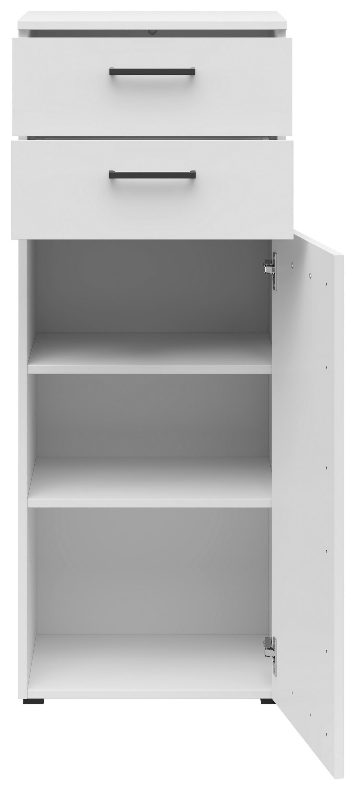 Kommode Multistauraum Weiß - Anthrazit/Schwarz, MODERN, Holzwerkstoff/Kunststoff (45/115/40cm) - Mömax
