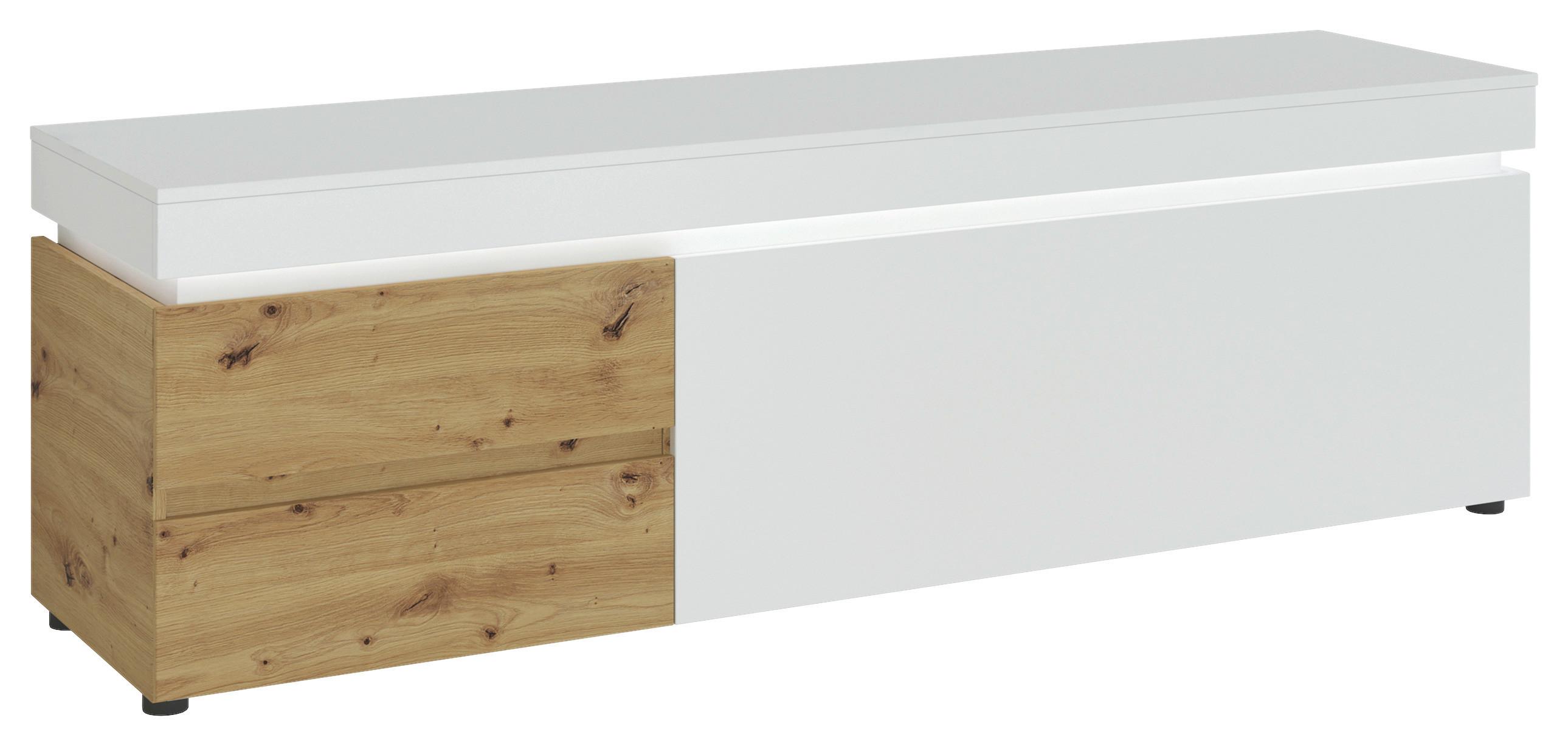 Comodă TV LUCI - alb/stejar Artisan, Trend, material pe bază de lemn (180,5/56,6/48cm) - Modern Living