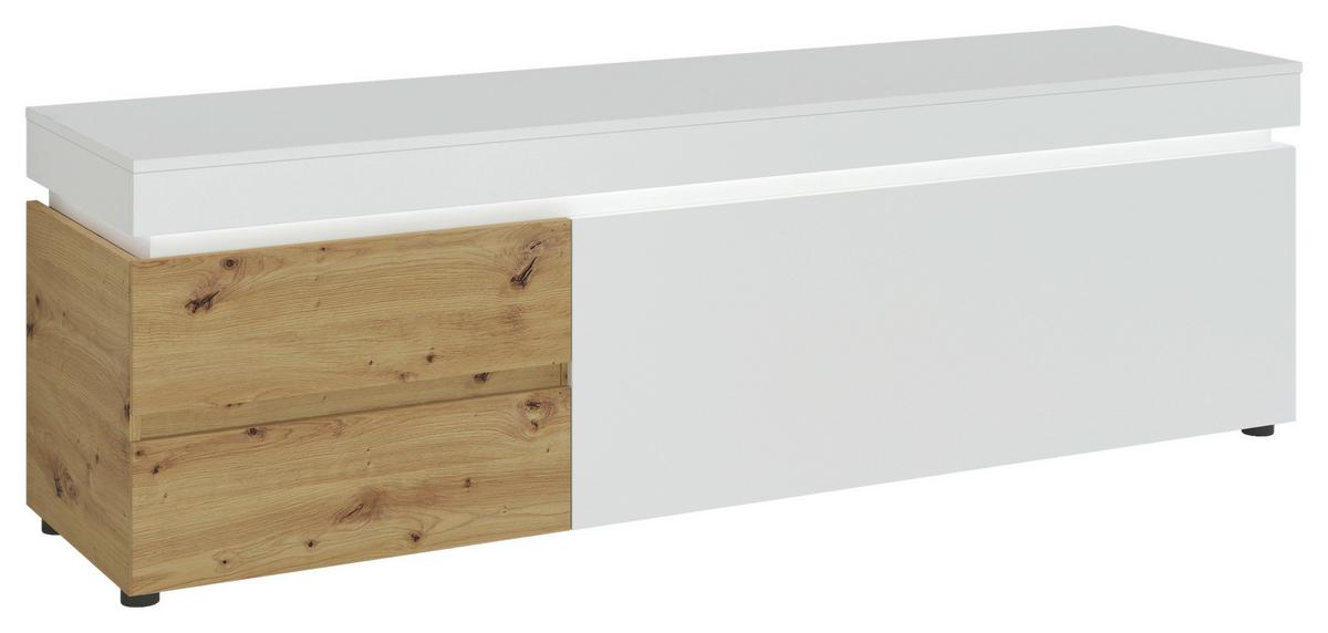Comodă TV LUCI - alb/stejar Artisan, Trend, material pe bază de lemn (180,5/56,6/48cm) - Modern Living