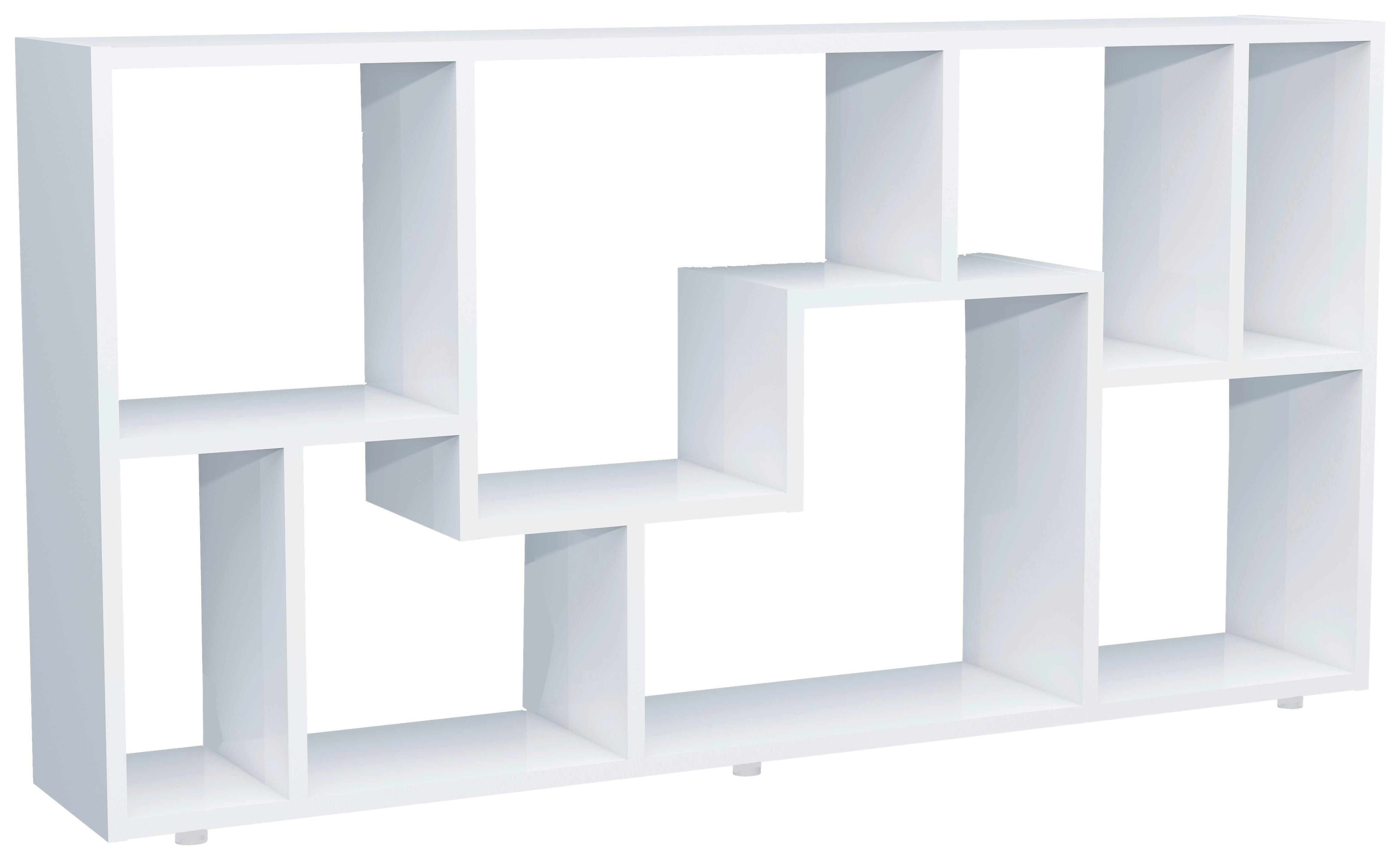 REGAL LANISA - Weiss/Silberfarben, Design, Holzwerkstoff/Kunststoff (116/58/20cm) - MID.YOU