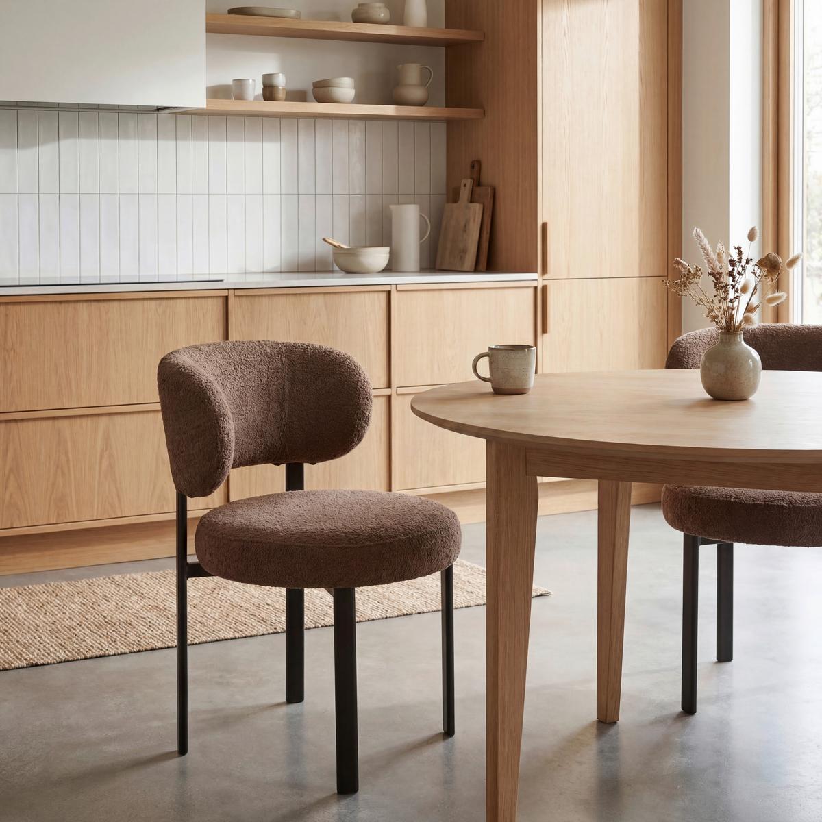 Stuhl Sigi Braun/Schwarz Webstoff - Schwarz/Braun, MODERN, Holz/Textil (54.5/78/59cm) - Mömax