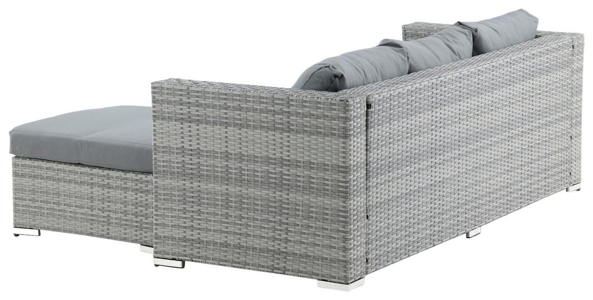 Dining-Loungeset Rotterdam ca. 202x160 cm Grau - Grau, KONVENTIONELL, Glas/Kunststoff - Gardenson