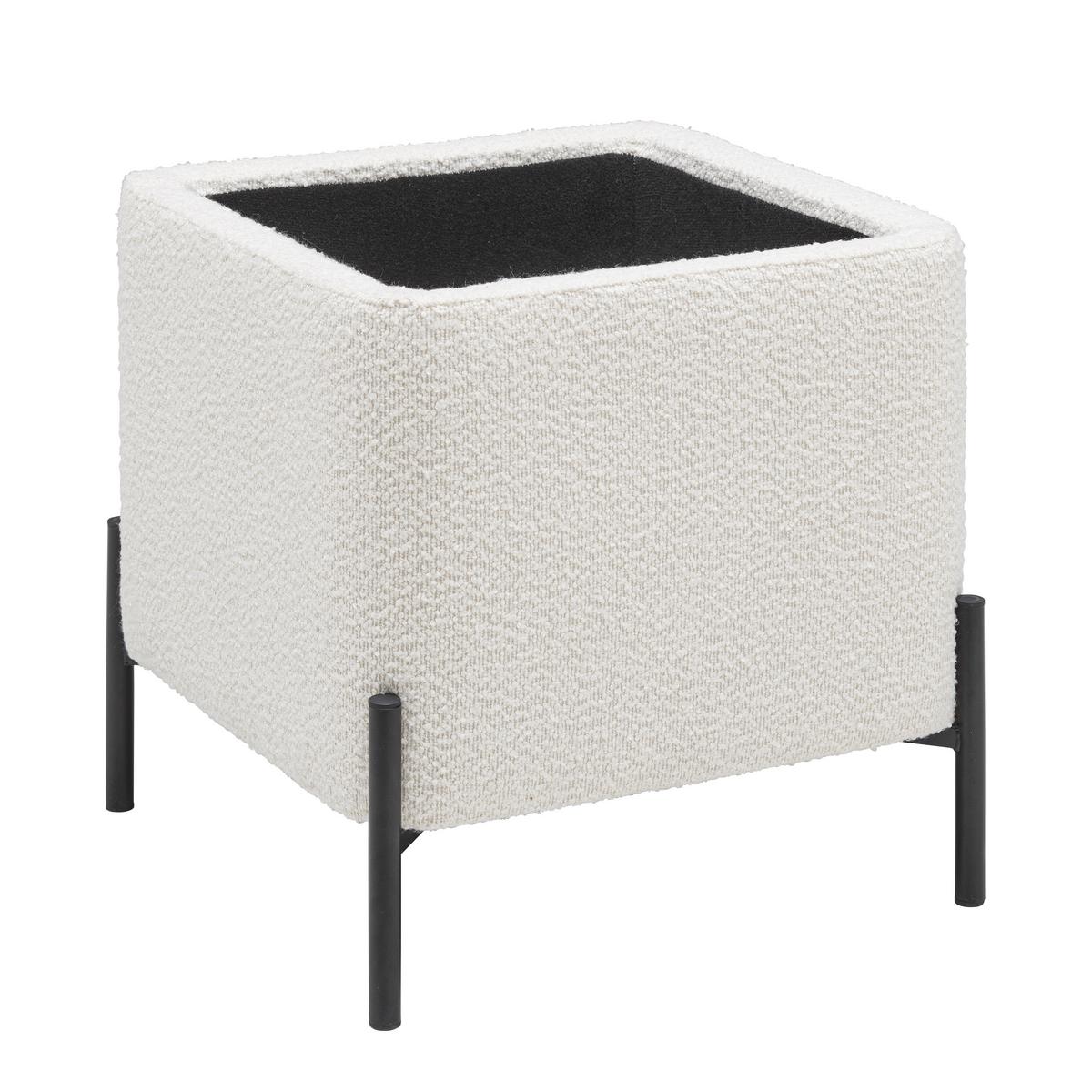 Hocker Mixo Weiß - Schwarz/Weiß, MODERN, Holzwerkstoff/Textil (43cm) - Mömax