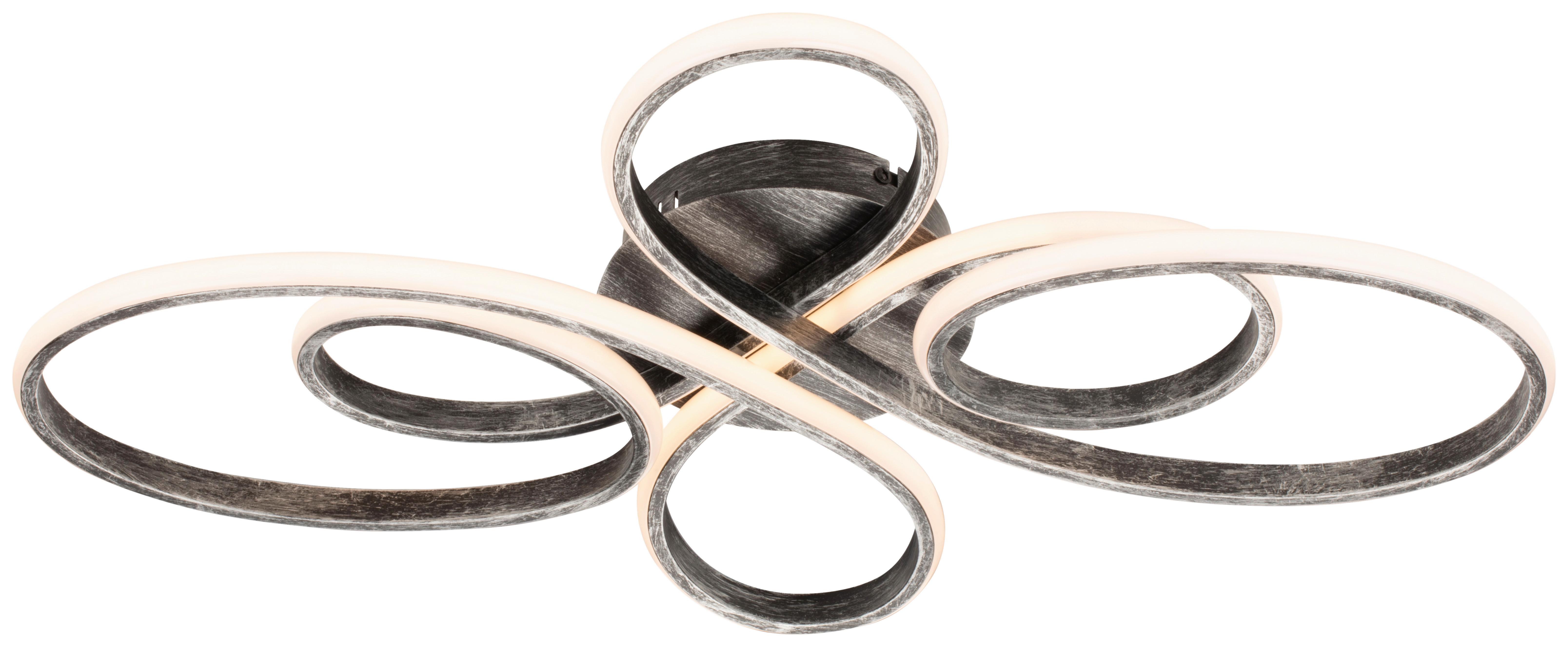 Plafonieră cu LED Krösus - negru, Modern, metal (64/41/9,5cm) - Modern Living