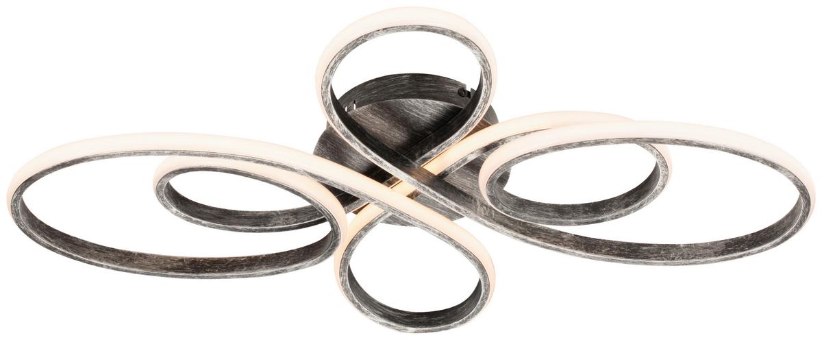 Plafonieră cu LED Krösus - negru, Modern, metal (64/41/9,5cm) - Modern Living