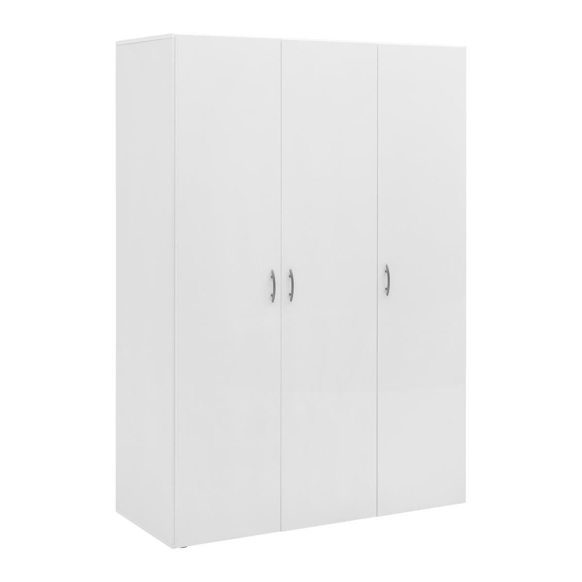 Kleiderschrank Joe Weiß - Weiss/Alufarben, Konventionell, Holzwerkstoff/Kunststoff (121/177/51cm) - Based