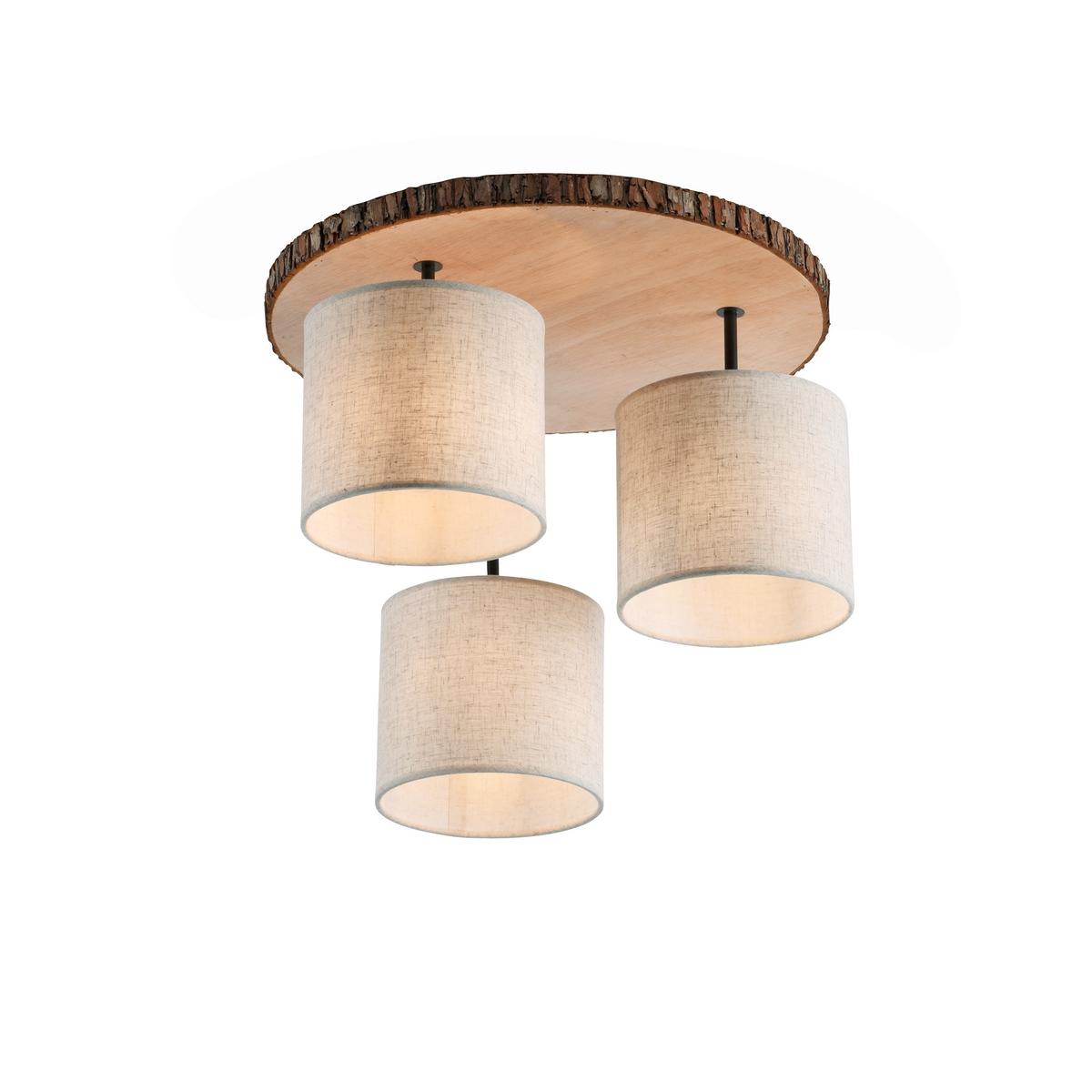 Deckenleuchte Bark Braun/Naturfarben max.120 Watt - Beige/Braun, KONVENTIONELL, Kunststoff/Textil (26-120/50/45cm)