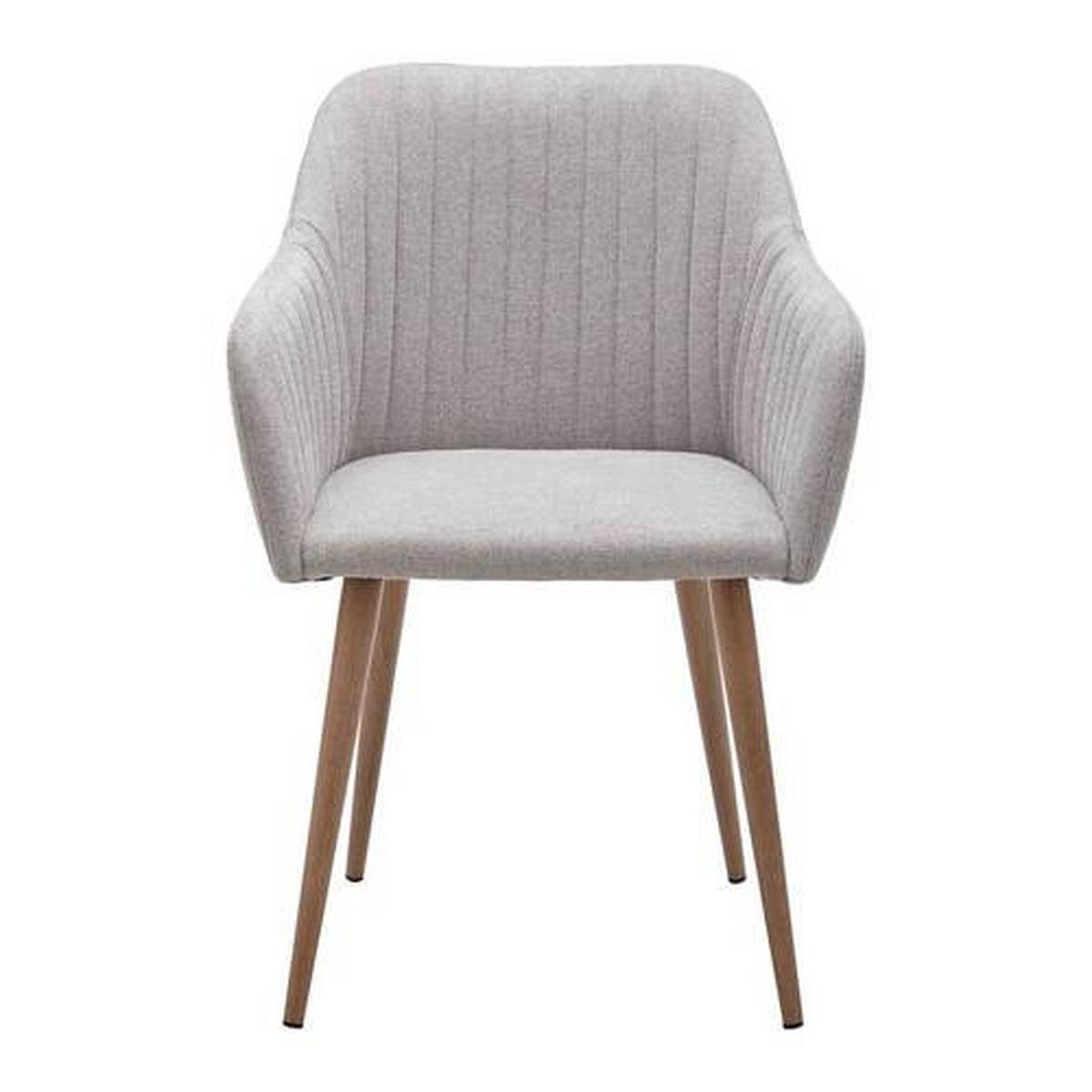 Naslanjač Nicola, Svetlo Siva - naravne barve/svetlo siva, Moderno, kovina/tekstil (58/82,5/62cm) - Bessagi Home